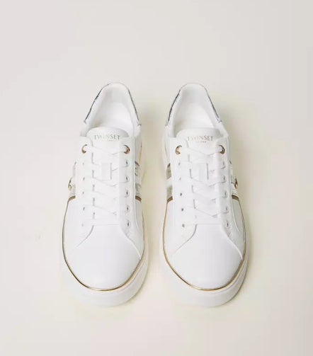 SNEAKERS IN PELLE CON OVAL T