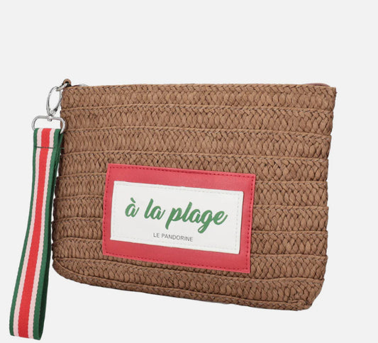 POCHETTE RAFIA "A LA PLAGE"