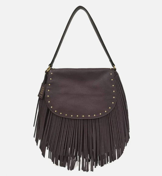TRACOLLA MEDIA FRINGE HOBO MARRONE